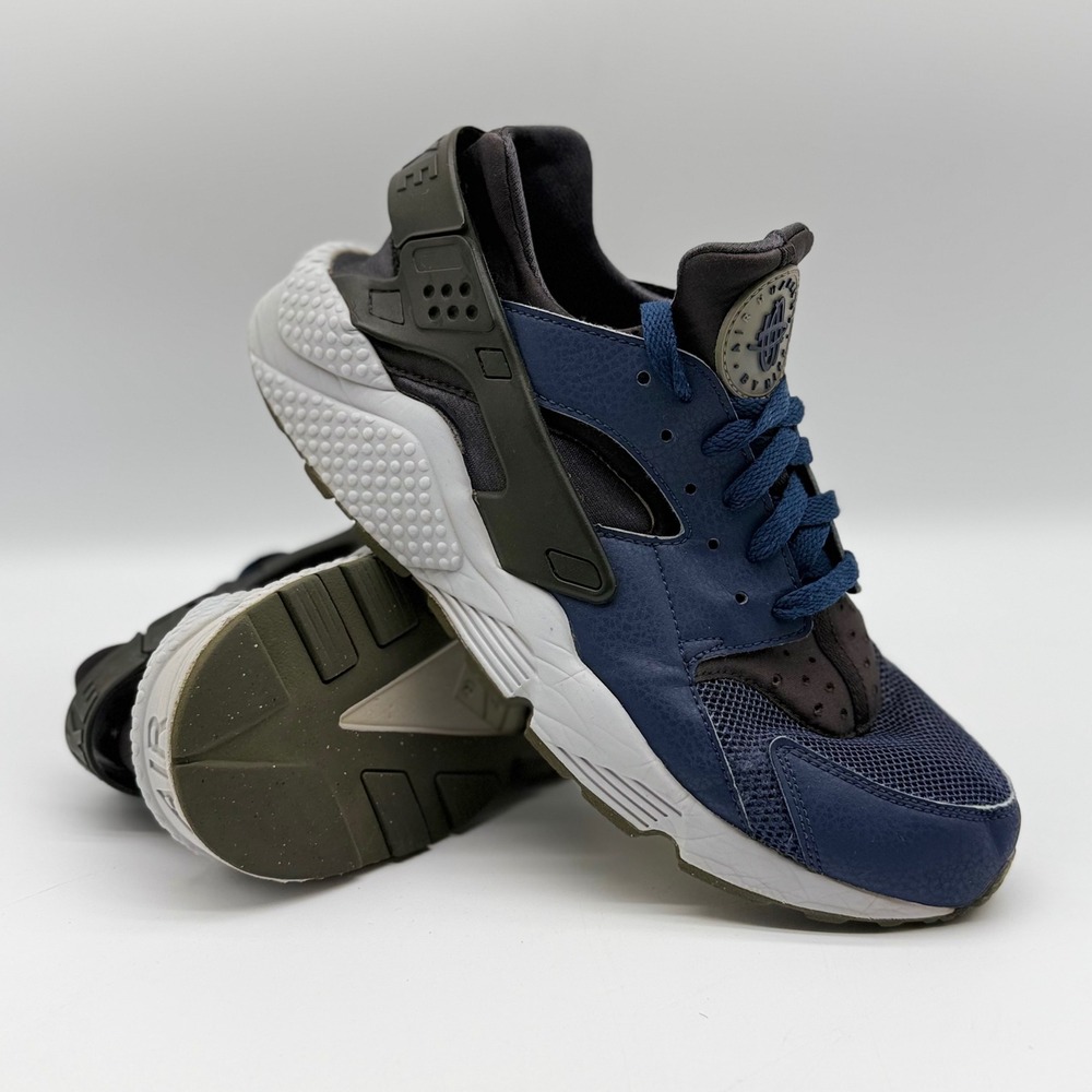 Nike Air Huarache Run Midnight Navy Ash Grey Sneakers 318429-409 Mens 11
